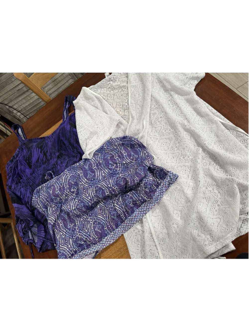 Lot 3pc Plus 22 Women 3x 2 Tankini Swimsuit Tops + White Lace Wrap Beach CoverUp